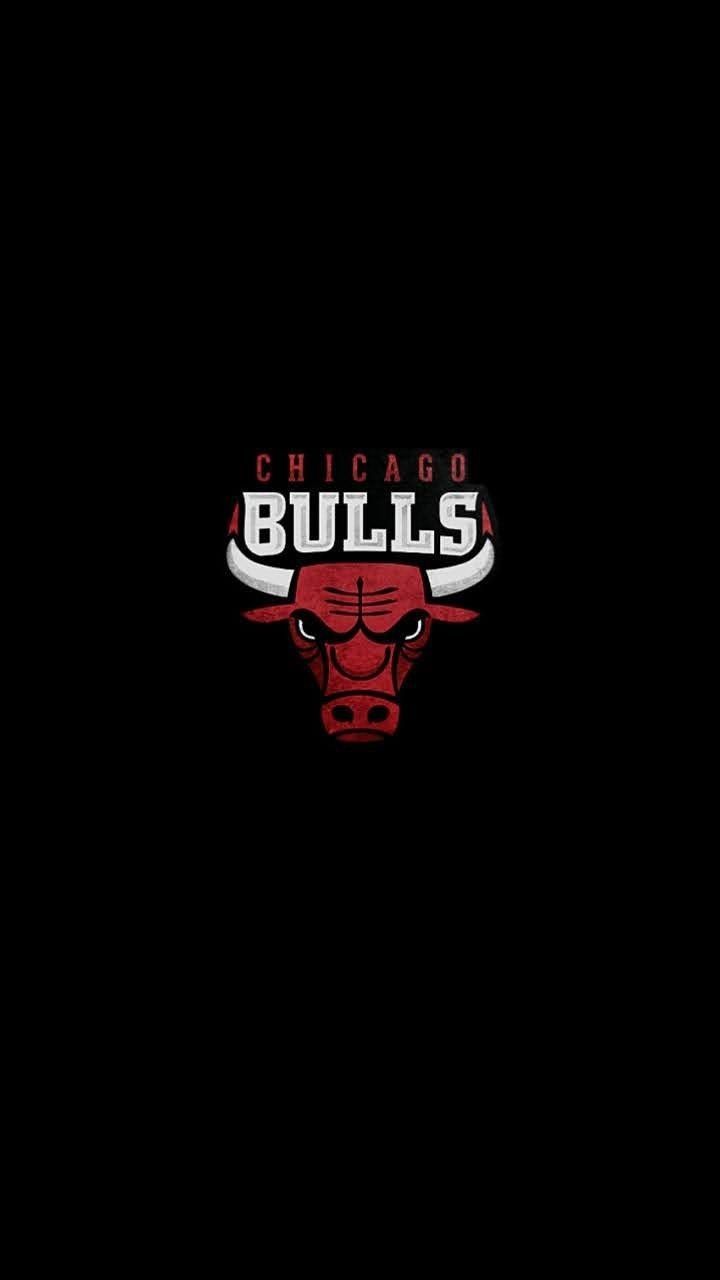 the chicago bulls logo on a black background