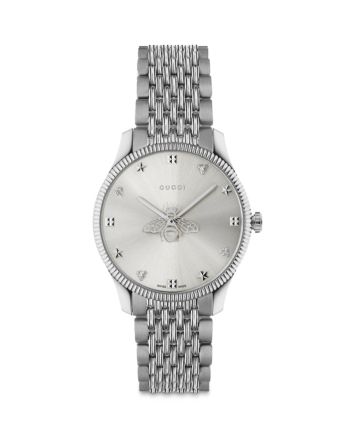 Gucci G-Timeless Watch, 36mm Classic Gucci Diamond Watch For Formal Occasions, Gucci Diamond Watch With Metal Dial For Formal Occasions, Gucci Formal Diamond Watch With Subdials, Gucci Diamond Watch With Elegant Style, Gucci Automatic Watch For Formal Occasions, Gucci Classic Diamond Watch With Diamond Hour Markers, Gucci Timeless Watch Accessories For Formal Occasions, Timeless Gucci Watch Accessories For Formal Occasions, Classic Gucci Watch Accessories With Diamond Hour Markers