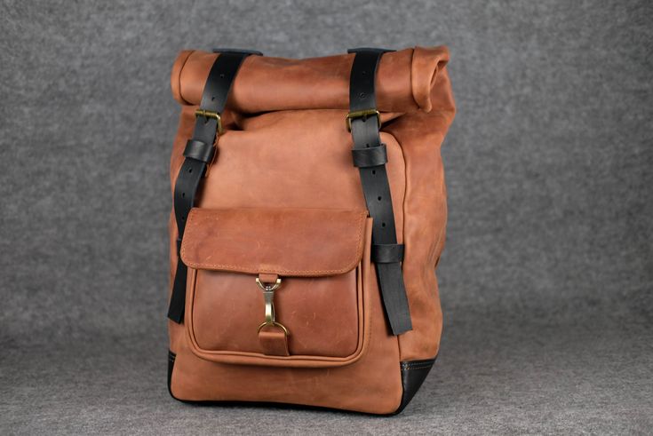 🔥Men Backpack leather Cognac + Cherry "Hankle H42"Perfect fit, clear lines, high-quality fittings.Expensive and beautiful companion for every day..📌Features:— Material: genuine leather: Italian Crust or Crazy Horse – your choice..— The design of the "roll top" allows you to increase or decrease the volume of the backpack- Large outer front pocket, burrows into a carabiner- The lid of the main compartment is fixed with two buckles- Large main compartment– Pocket on the back.📌 Product dimension Men Backpack, Leather Workshop, Roll Top, Leather Projects, Large Backpack, Chocolate Coffee, Crazy Horse, Men's Backpack, Leather Backpack