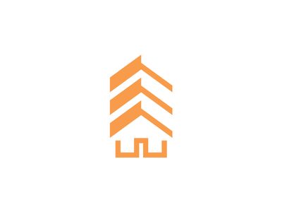 an orange house logo on a white background