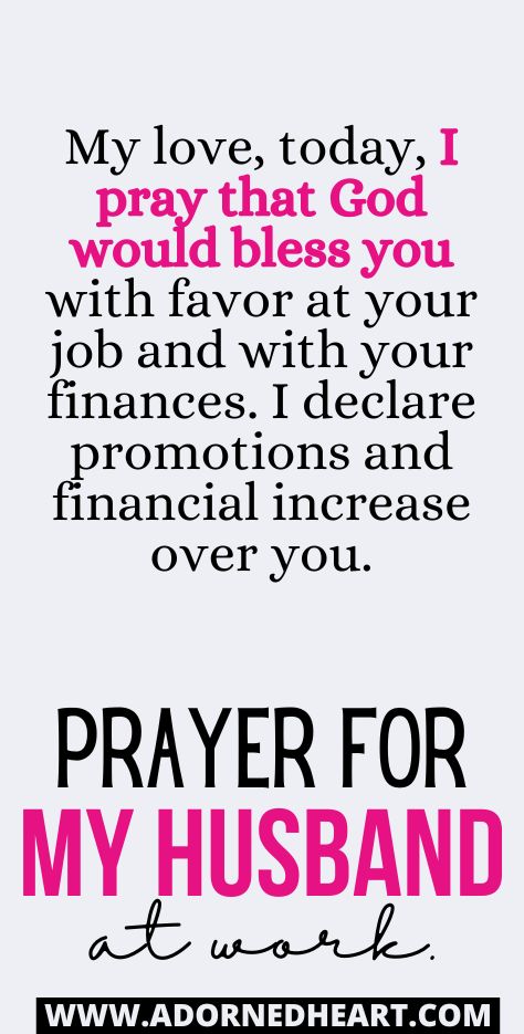 the words prayer for my husband in pink and black on a white background with an image of