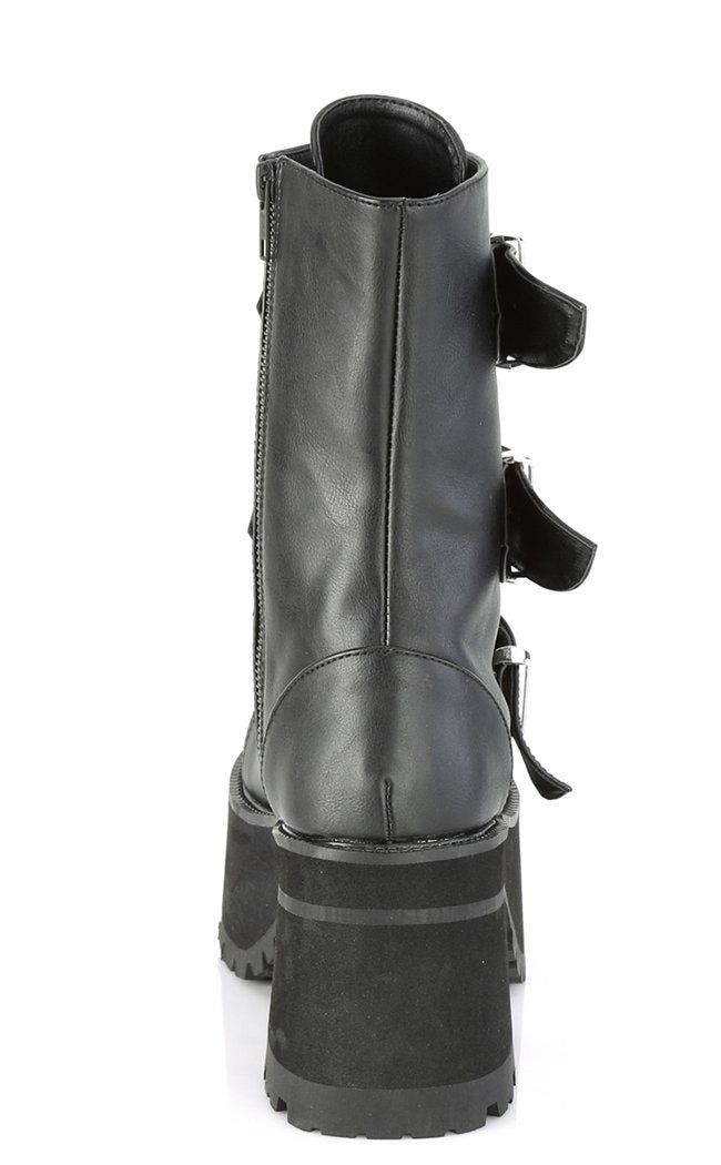 The Ranger series of platform combat boots are super comfortable. The size zip makes for easy on/off, meaning these boots are the perfect for everyday comfort and style. Vegan Black PU leather 4 inch heel 2 1/2 inch platform Lace up 3 chunky buckled straps Calf length U.S women's sizing-refer to size chart for more info Hologram Shoes, Emo Boots, Demonia Boots, Alternative Shoes, Platform Combat Boots, Demonia Shoes, Black Platform Boots, Black Vegan, Buckle Boots