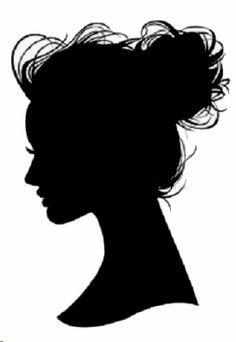 the silhouette of a woman's head is shown