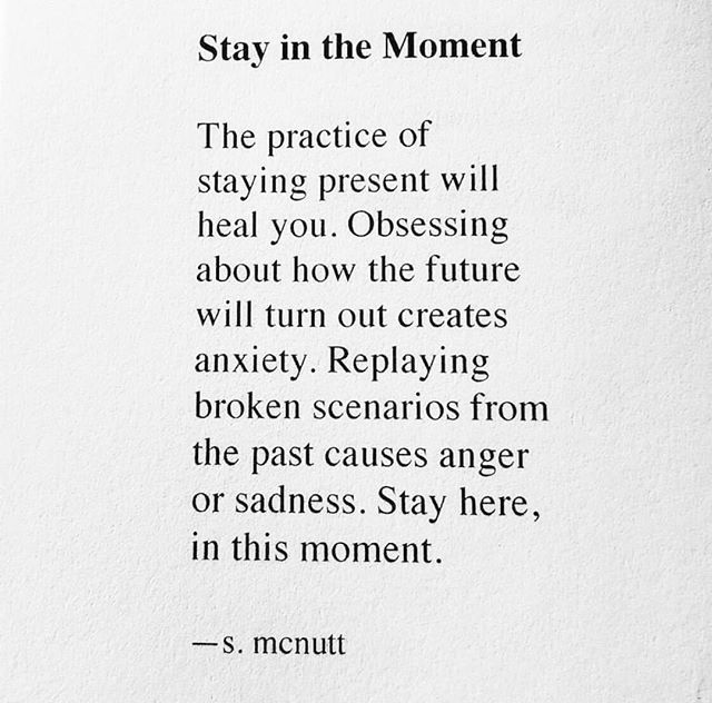 a piece of paper with the words stay in the moment