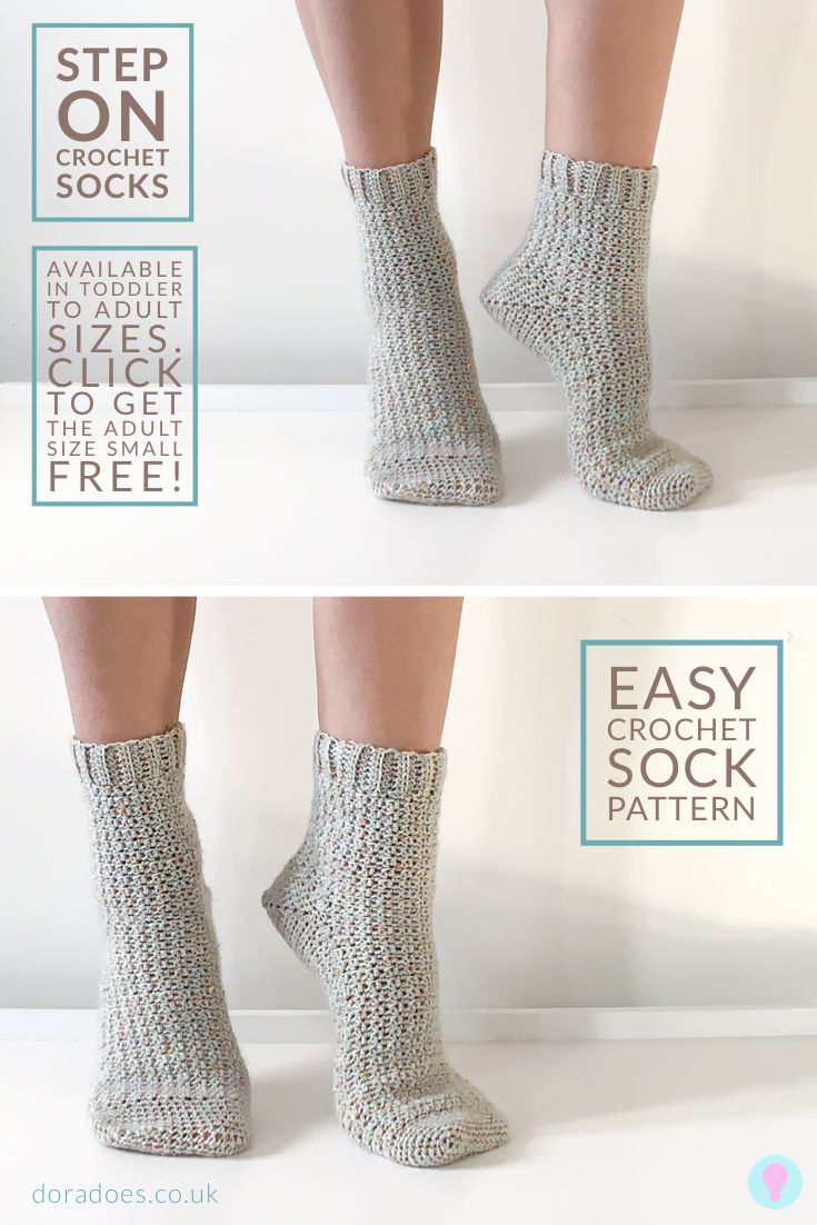 two pictures showing different types of socks with the words, easy crochet sock pattern