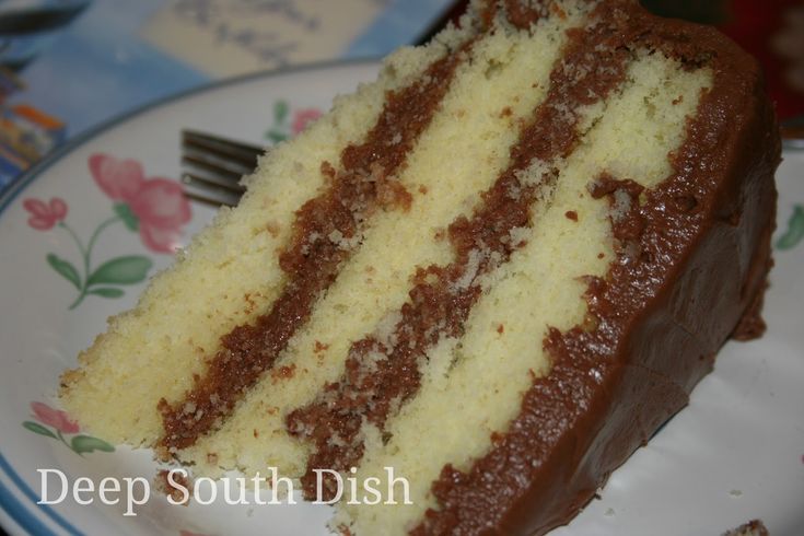 a close up of a slice of cake on a plate