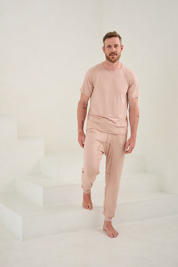 Lounge in comfort and style. Lounge in comfort all day in this incredibly soft loungewear set. This set includes lounge pants with pockets and cuffed ankles and a matching raglan sleeve t-shirt. Made from our ultra-soft and moisture-wicking fabric blend. Made in Canada. 93% Viscose from Bamboo / 7% Spandex. Fits true to size. Available in S, M, L, XL. S (28-30), M (32-34), L (36-38), XL (40-42). Machine washable and dryer friendly. Relaxed Fit Raglan Sleeve T-shirt For Loungewear, Cozy Relaxed Fit Activewear For Lounging, Cotton Short Sleeve Activewear For Loungewear, Cozy Relaxed Fit Activewear Long Pants, Cozy Relaxed Fit Activewear For Relaxation, Cozy Activewear For Relaxation With Relaxed Fit, Comfy Activewear Long Pants For Lounging, Comfy Activewear For Lounging, Casual Short Sleeve Activewear For Relaxation