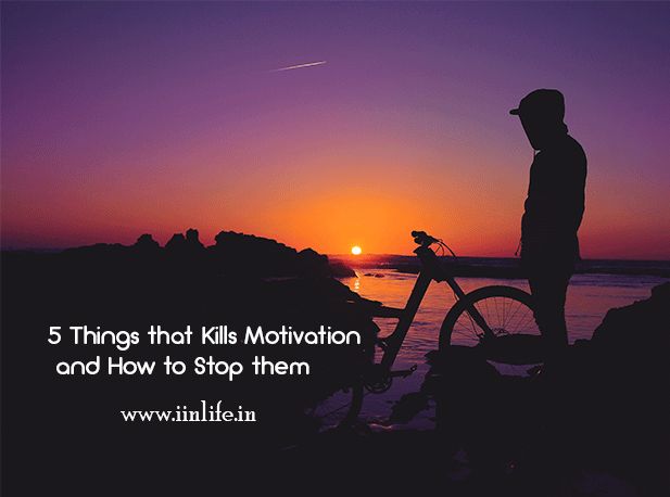 a person standing next to a bike with the sun setting in the background and text that reads, 5 things that kids motivation and how to stop them