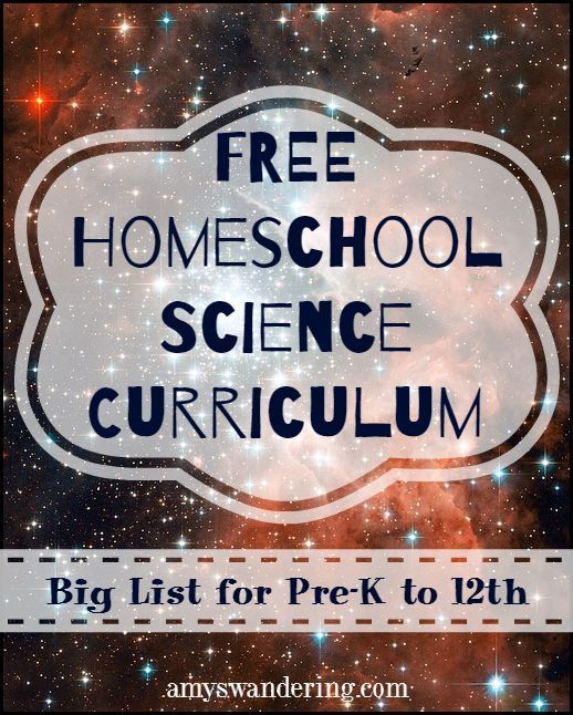 a sign that says free homeschool science and the words, big list for pre - k to 12th grade