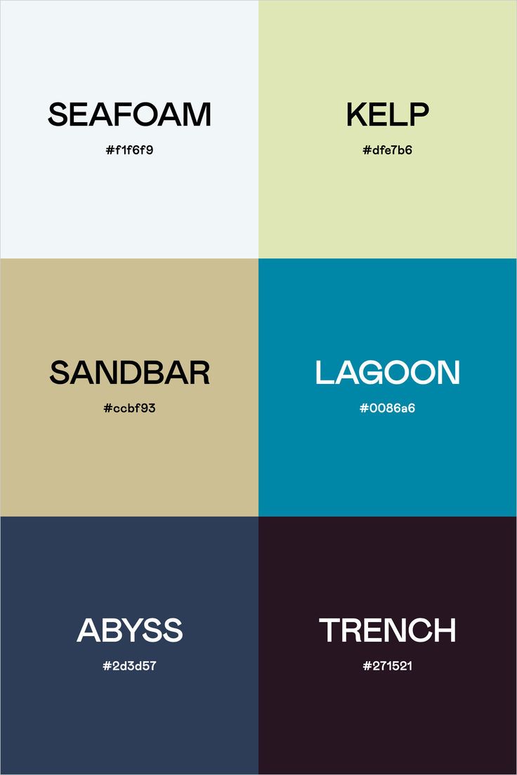 four different types of logos with the words seafoam and sandbar on them