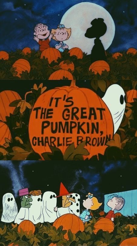 charlie brown's pumpkins with the words it is the great pumpkin, charlie brown