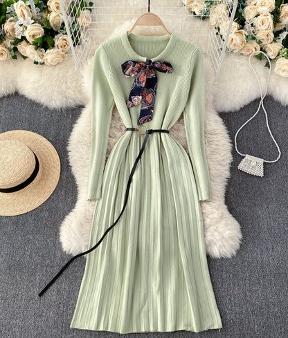 Khaki Dress For Fall, Khaki Fall Dress, Solid Color Khaki Fall Dress, Trendy Beige Sweater Dress For Spring, Green A-line Winter Dress, Green Solid Color Sweater For Spring, Green A-line Midi Dress For Winter, Green Solid Color Spring Sweater, Spring Green Solid Color Sweater