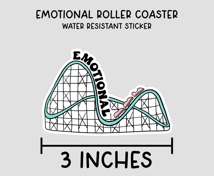 an image of a roller coaster sticker with 3 inches in length on the bottom