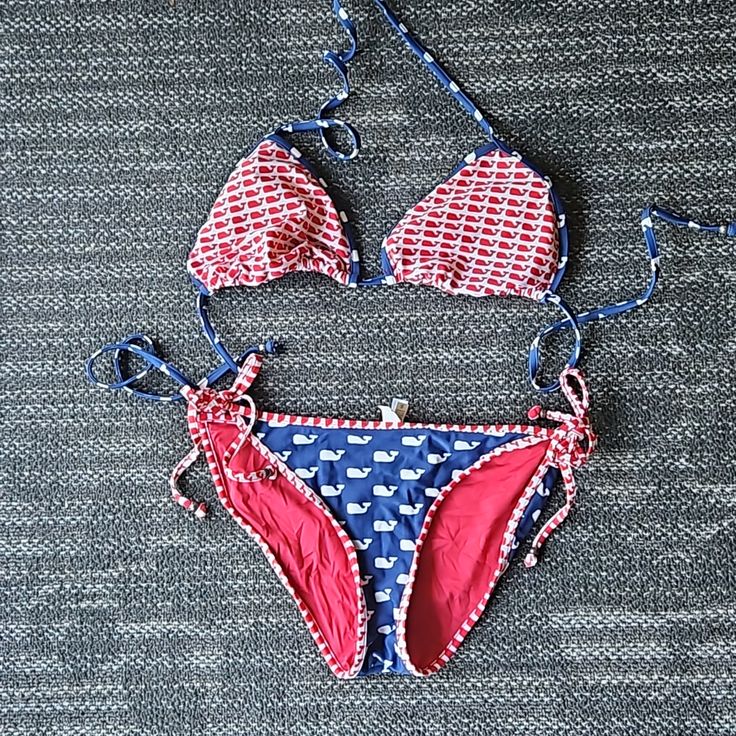 Never Worn. American Vineyard Vines Whale Red White And Blue String Bikini. Size Small. Coastal, Preppy, Beachy, Swim, Vacation. Pads In Triangle Bikini. Nautical Swimwear For Beach Season And Poolside, Nautical Swimwear For Poolside And Beach Season, Nautical Swimwear For Beach Season, Nautical Swimwear For Poolside In Summer, Nautical Swimwear For Poolside Summer, Nautical Style Swimwear For Poolside Summer, Nautical Swimwear For Poolside And Summer, Nautical Swimwear For Summer, Blue Nautical Swimwear For Poolside