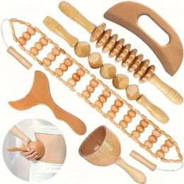 6 in 1 Manual Massage Tool, 6 Counts/set Wooden Massage Tool, Body Relaxation Massage Tool Set for Women & Men Daily Use Wood Therapy Tools, Wood Therapy, Mobile Massage, Shoulder Massage, Muscle Pain Relief, Back Massager, Hand Massage, Therapy Tools, Muscle Relaxer