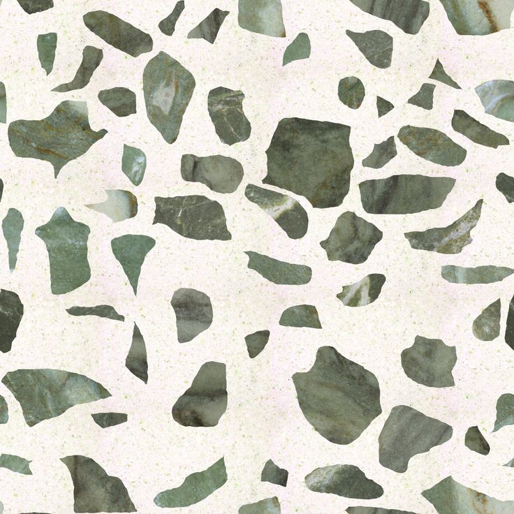 an animal print pattern made up of green and white rocks on a white background with black spots