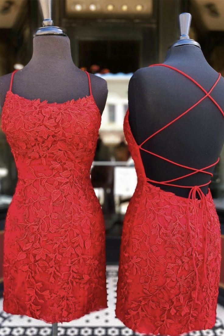 Short Red Lace Prom Homecoming Dress Fitted Homecoming Dresses, Homecoming Dress Short, School Dance Dresses, Lace Homecoming Dresses, Short Prom Dress, فستان سهرة, Mini Robes, Lace Evening Dresses, Short Prom