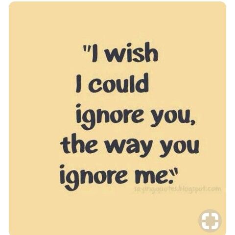 the words i wish i could ignore you, the way you ignore me