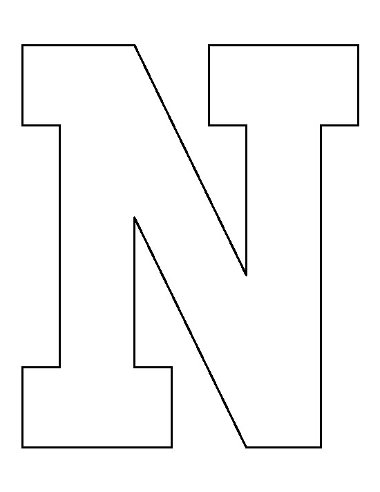 the letter n is made up of black lines and has no letters to color in