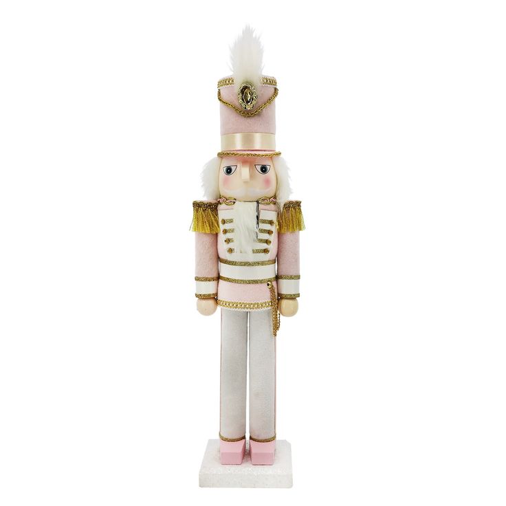 a nutcracker figurine is shown on a white background