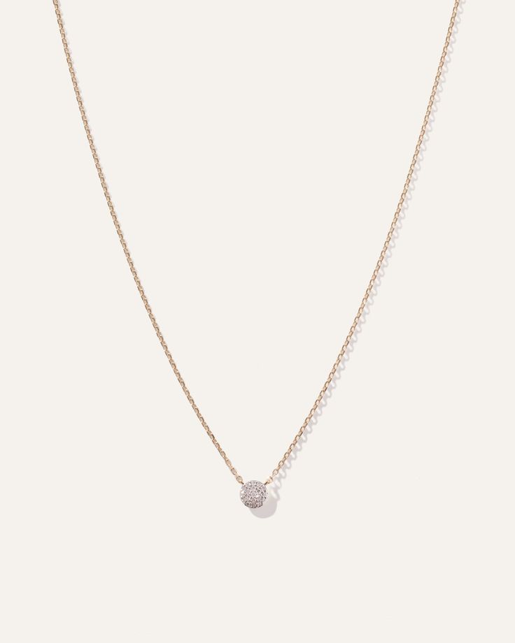 Add a little sparkle to your jewelry collection with this dainty 14K Gold Petite Pave Diamond Necklace. Great for stacking or wearing alone, it's a fabulous addition to any jewelry collection. Dainty Tiny Diamond Jewelry, Dainty 14k Gold White Solitaire Necklace, Dainty White Solitaire Necklace In 14k Gold, Rose Gold Diamond Necklace With Delicate 14k Gold Chain, 14k Rose Gold Diamond Necklace With Delicate Chain, Dainty White Diamond Necklace In 14k Gold, Everyday Rose Gold Jewelry With Single Cut Diamonds, Everyday White Diamond Necklace In 14k Gold, Everyday White Gold Diamond Necklace With Delicate Chain