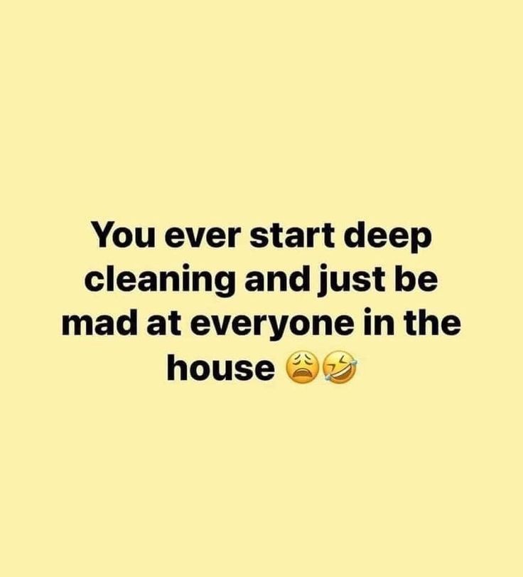 the words you ever start deep cleaning and just be mad at everyone in the house