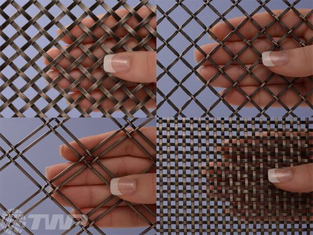 two pictures of hands holding a piece of metal mesh with nail polishes on them