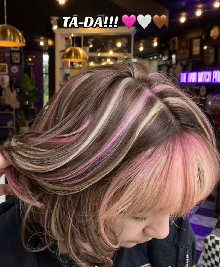 Pink Balayage Hair, Brown To Pink Balayage, Neopolitan Cake, Pink Balayage, Skunk Hair, How To Have Style, Hair Streaks, Dyed Hair Inspiration, Pretty Ppl