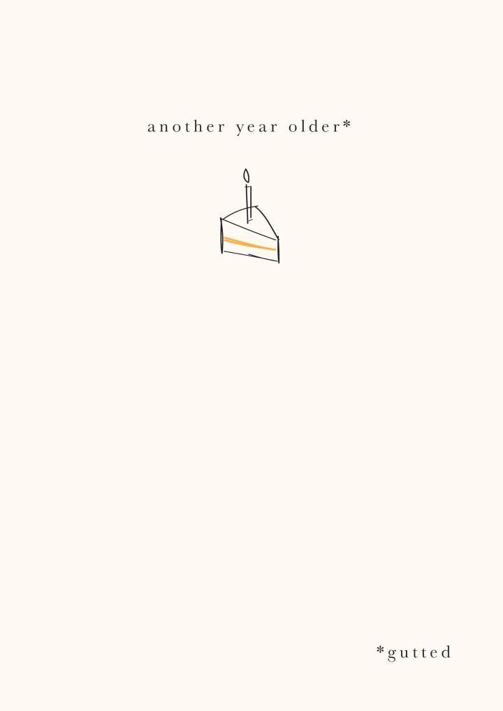 the cover of another year older's album, with an image of a cake on it