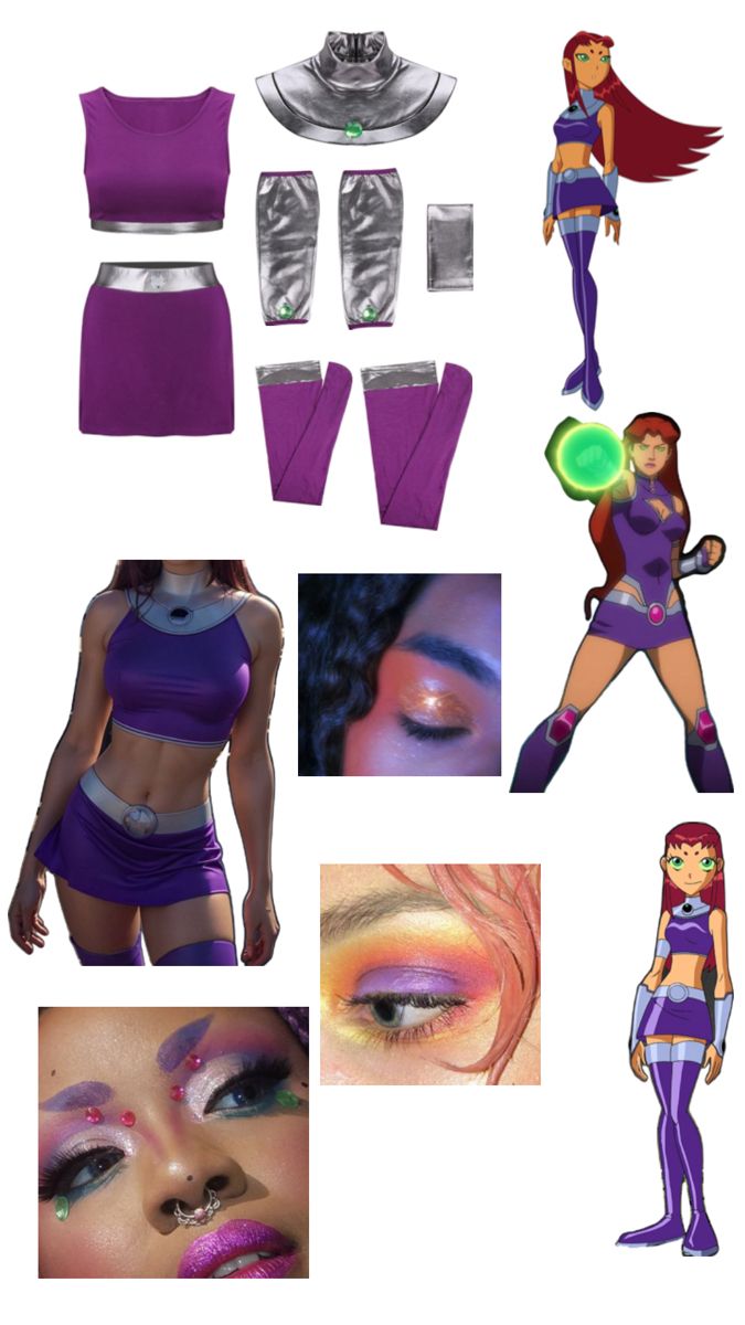 various images of different outfits and accessories for an animated character's costume design contest