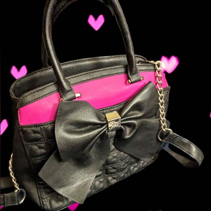 Nwot, Betsey Johnson Crossbody/Shoulder Bag. Leather, Beautiful Bag And In Immaculate Condition. Measures Approximately 13" Side To Side, 11" Tall ,6" Wide Pink Crossbody Satchel With Adjustable Strap, Pink Crossbody Shoulder Bag With Detachable Strap, Pink Bag With Removable Pouch, Pink Bags With Removable Pouch As Fashion Accessory, Pink Shoulder Bag With Zipper Closure For Evening, Pink Evening Bag With Zipper Closure, Party Crossbody Satchel With Zipper Closure, Pink Party Satchel Shoulder Bag, Pink Bags With Adjustable Strap