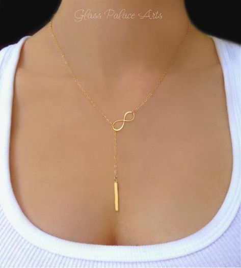 Gold Modern Lariat Necklace For Everyday, Minimalist Clavicle Chain Lariat Necklace For Anniversary, Minimalist Lariat Necklace With Adjustable Chain For Anniversary, Minimalist Lariat Necklace For Anniversary, Elegant Gold Sterling Silver Lariat Necklace, Gold Long Drop Necklace For Anniversary, Minimalist Adjustable Lariat Necklace For Anniversary, Long Drop Gold Necklace For Anniversary, Dainty Gold Lariat Necklace Gift