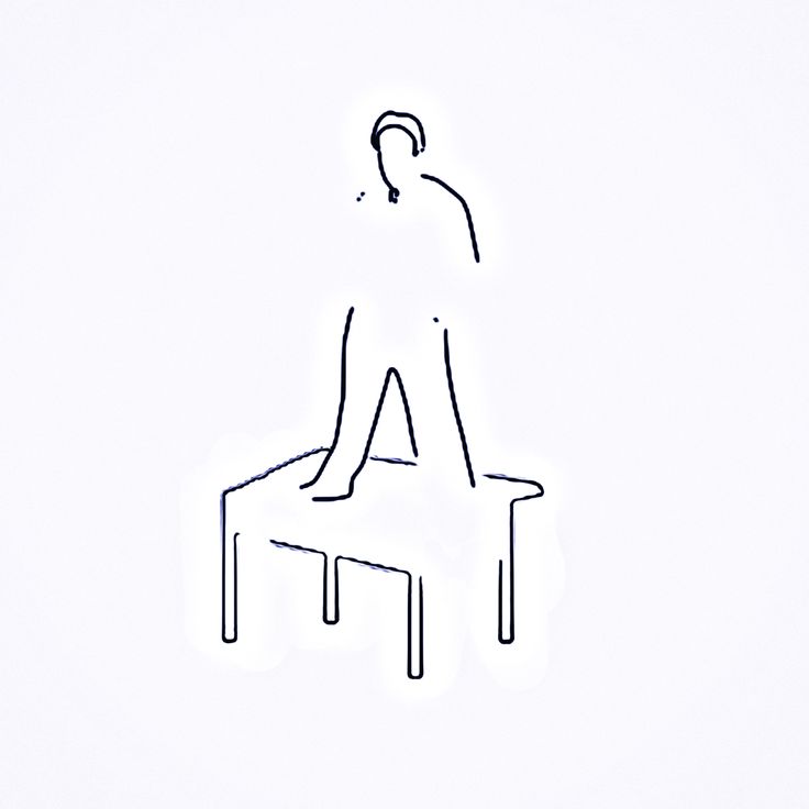 a drawing of a person sitting on a chair