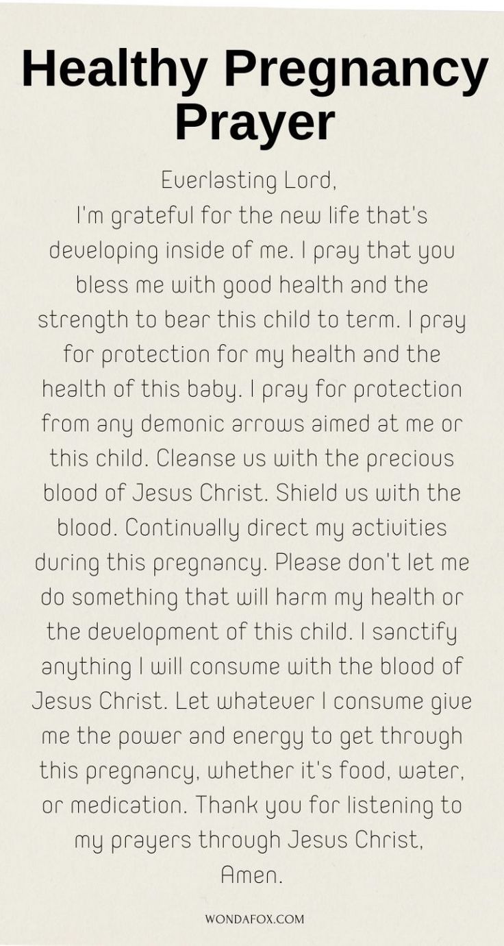 a paper with the words healthy pregnancy prayer