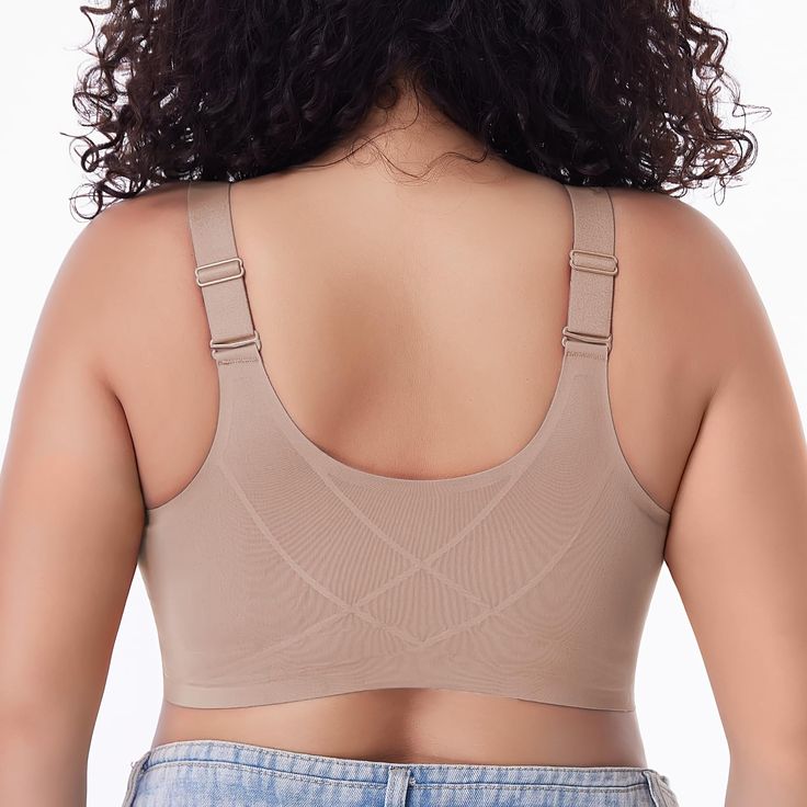 PRICES MAY VARY. Front Close Design for Easy Wear: Our Front closure bras with adjustable 2-level, 5 rows front easy-on hook closure for easy wear, convenient for the olders and those who dislike back hook. Posture Bra with Support & Lift: The posture bra adopts a wide back design with criss-cross gel-linings gives your back support and lift, which helps improve your posture. Soft and Breathable Fabric: Our Seamless bra is Made of 90.5% nylon,9.17% spandex, our Super Soft, Comfortable, Breathabl Front Closing Bras, Best Bras For Lift Push Up, Best Bras For Older Women, Best Bras For Large Bust, Women Posture, Back Fat Bra, Front Closure Bras, Posture Corrector Bra, Front Fastening Bras