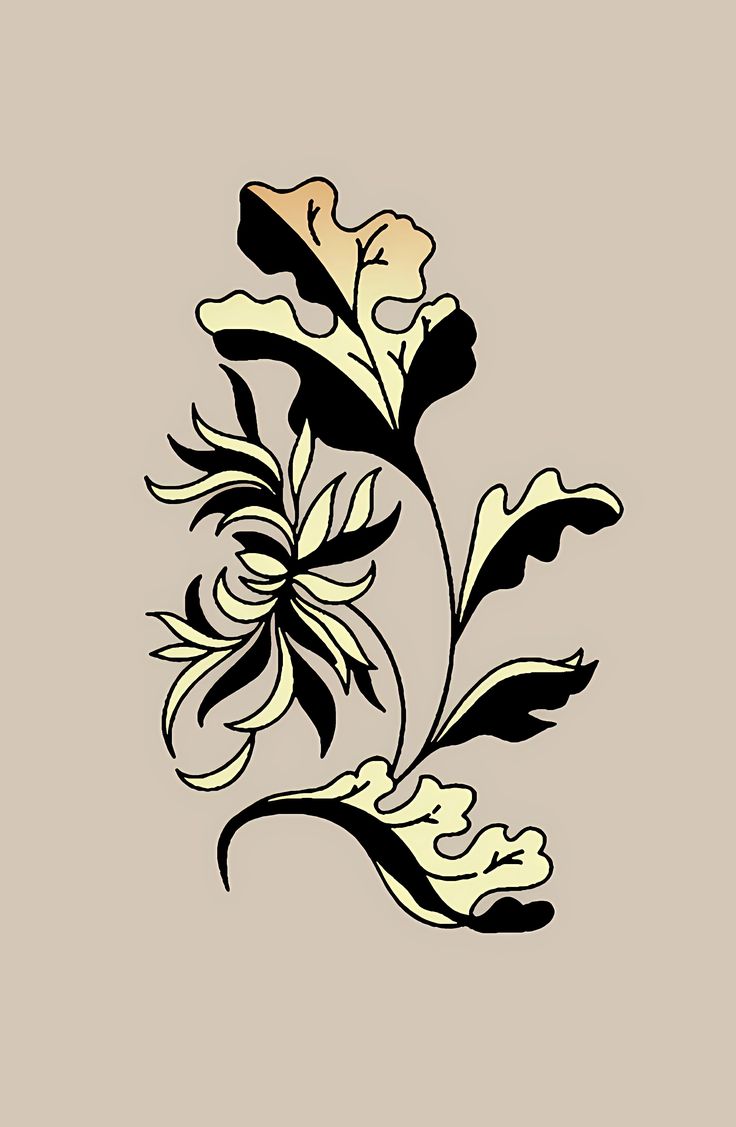 a drawing of a flower on a gray background