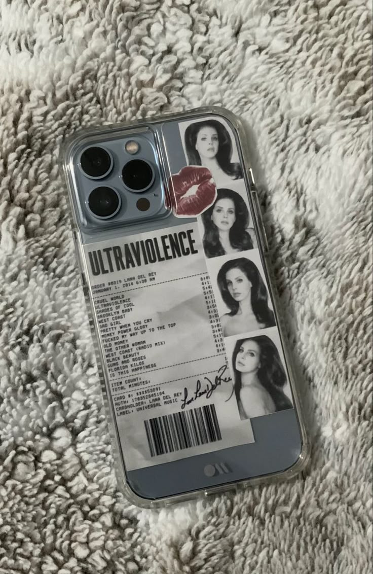 a cell phone case with pictures of women on it and the text, ultravolence