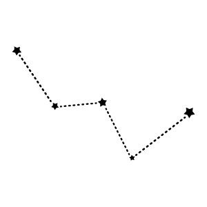 a line graph with stars going up and down