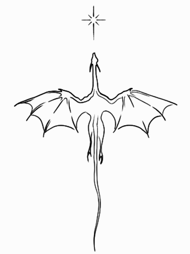 a black and white drawing of a dragon with wings on it's back legs