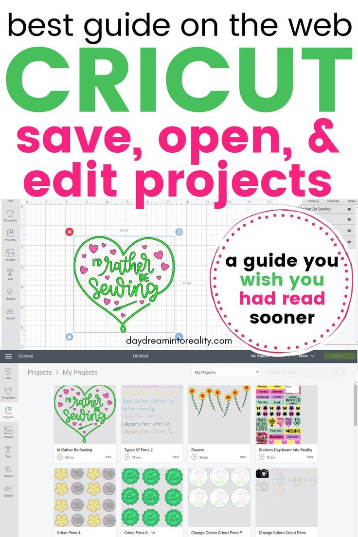 the best guide on the web cricut save, open, and edit projects