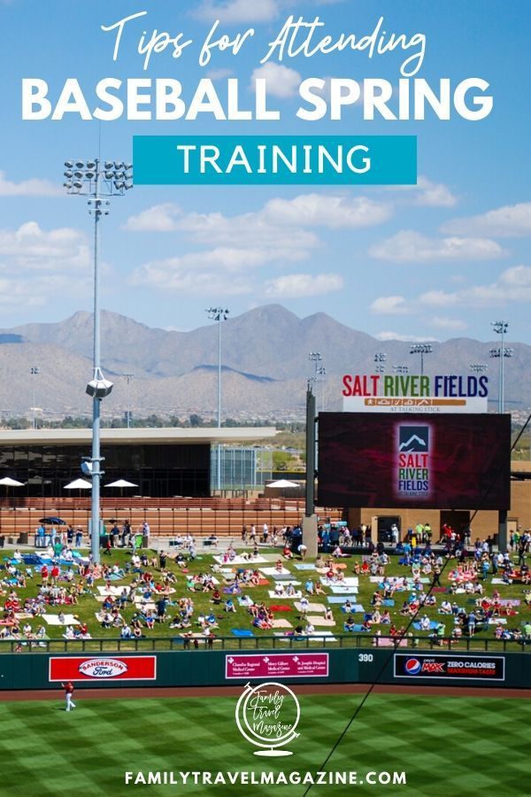 a baseball field with the words tips for attending baseball spring training in front of it