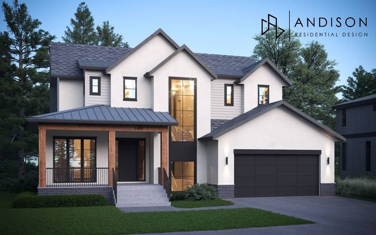 this is an artist's rendering of a two - story house