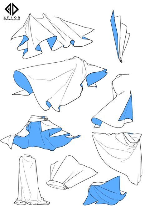 the instructions for how to make an origami style dress with blue and white fabric