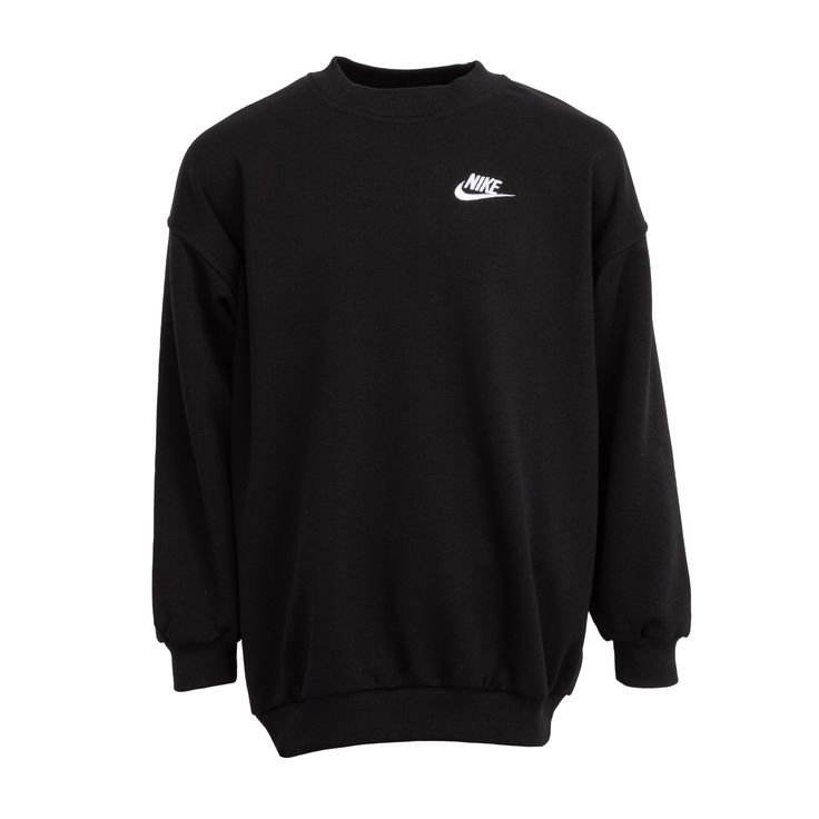 NIKE SPORTSWEAR CLUB FLEECE OVERSIZED SWEATSHIRTGet ready to cozy up in style with this supersized sweatshirt that's all about comfort—no restrictions here, just pure ease wherever you wander. Its exterior is as smooth as a dance move, while the inside is all snuggly softness, like a marshmallow hug. When you're in the mood for a dash of extra toasty vibes, this lightweight fleece has your back (and front). And let's not forget the cherry on top: that oh-so-classic embroidered Futura logo grinni Nike Crewnecks, Nike Clothing, Nike Sportswear Club Fleece, White Kicks, Cherry On Top, In The Mood, Dance Moves, Nike Outfits, Short Jacket