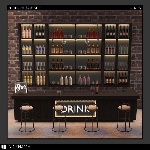 the modern bar set is ready to be used