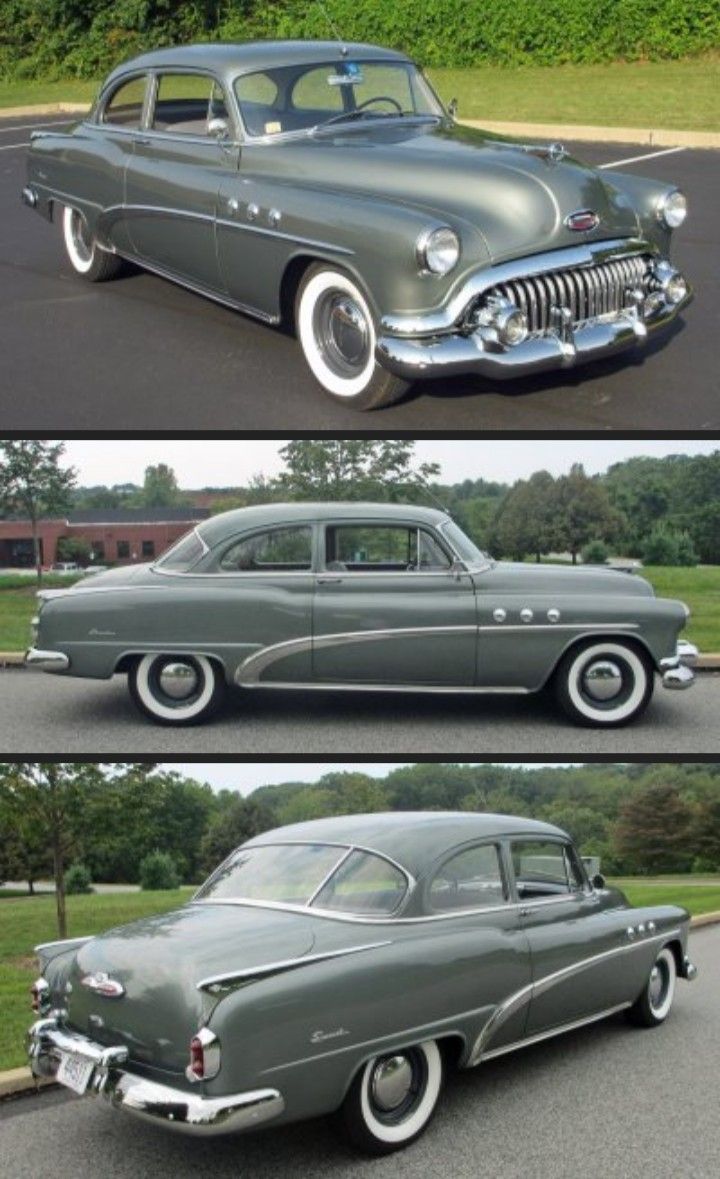 an old car is shown in three different pictures, and the same one has been restored