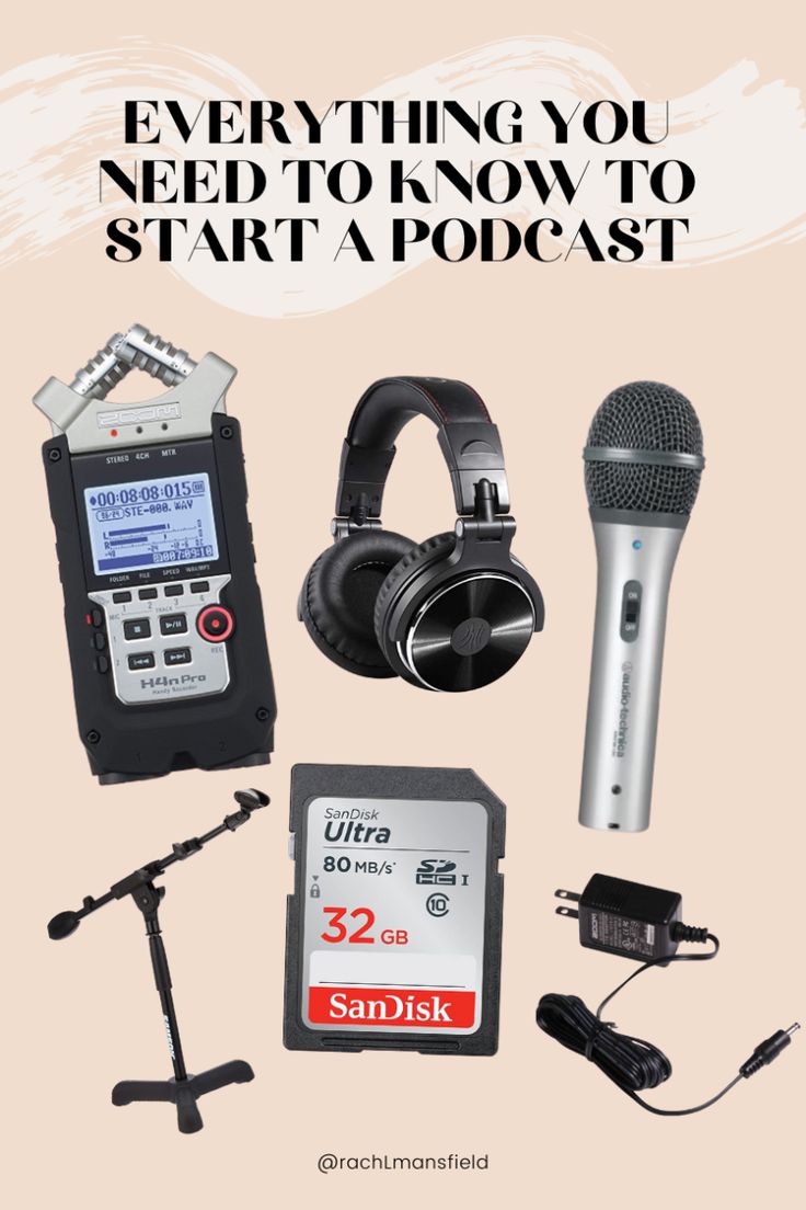 a microphone, headphones, and other electronics are featured in this ad for the radio station