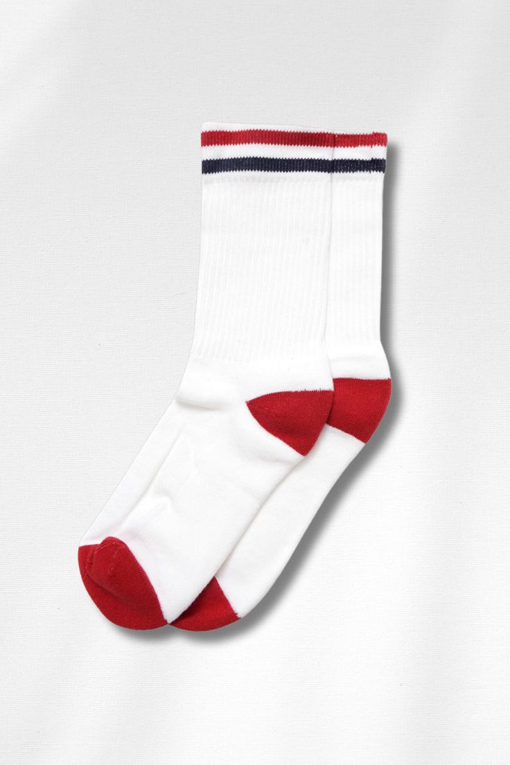 Fall White, White Socks, Striped Socks, Athletic Socks, White Sock, Blue Vintage, White Summer, Modern Fashion, Red White Blue