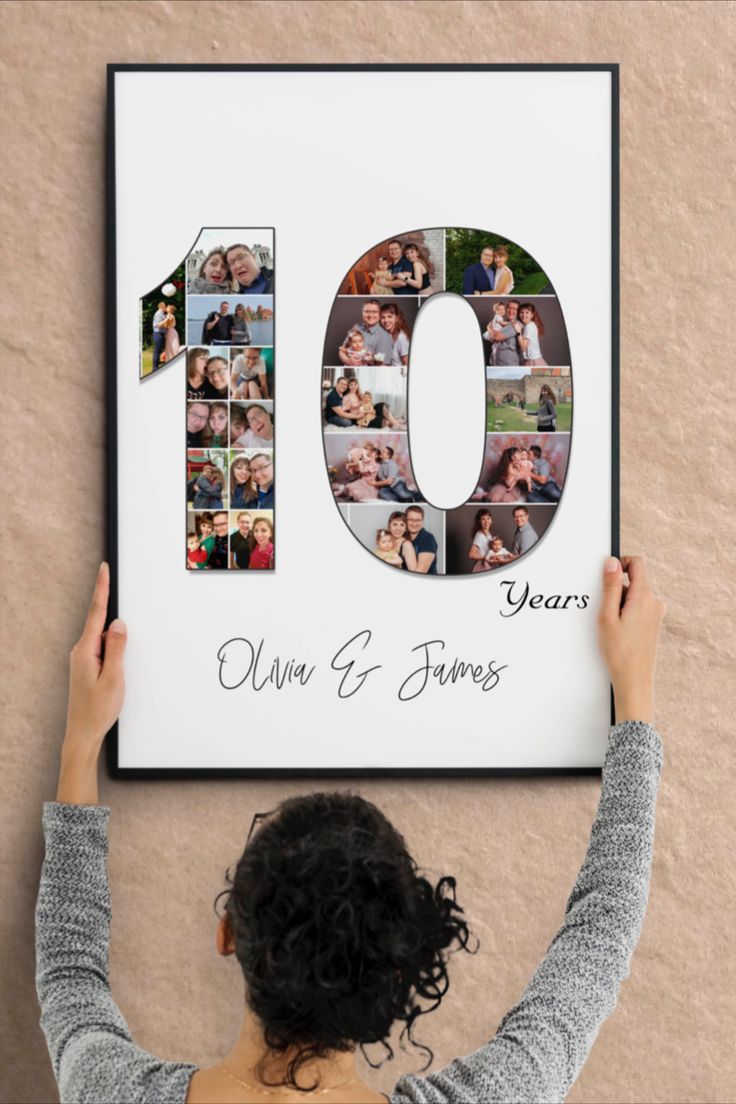 Number 10 collage 10 Year Anniversary Gift Ideas For Him, Wedding Anniversary Frame Ideas, Anniversary Photo Frame Ideas, Anniversary Photo Frame, Photo Frame Anniversary Gift, Marriage Anniversary Photo Frame, Anniversary Gift Ideas For Him Boyfriend, 12th Anniversary Gifts, Diy Anniversary Gifts For Him