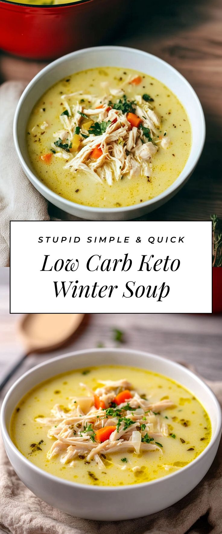 Image for Low Carb Keto Winter Soup Healthy Soup Low Carb, Keto Paleo Soup, Crock Pot Recipes Soup Healthy, Keto Friendly Creamy Soups, Low Carb Dinner Recipes Healthy, Keto Kale Soup Recipes, Easy Keto Chicken Soup, Sugar Free Soup Recipes, Quick Keto Soup